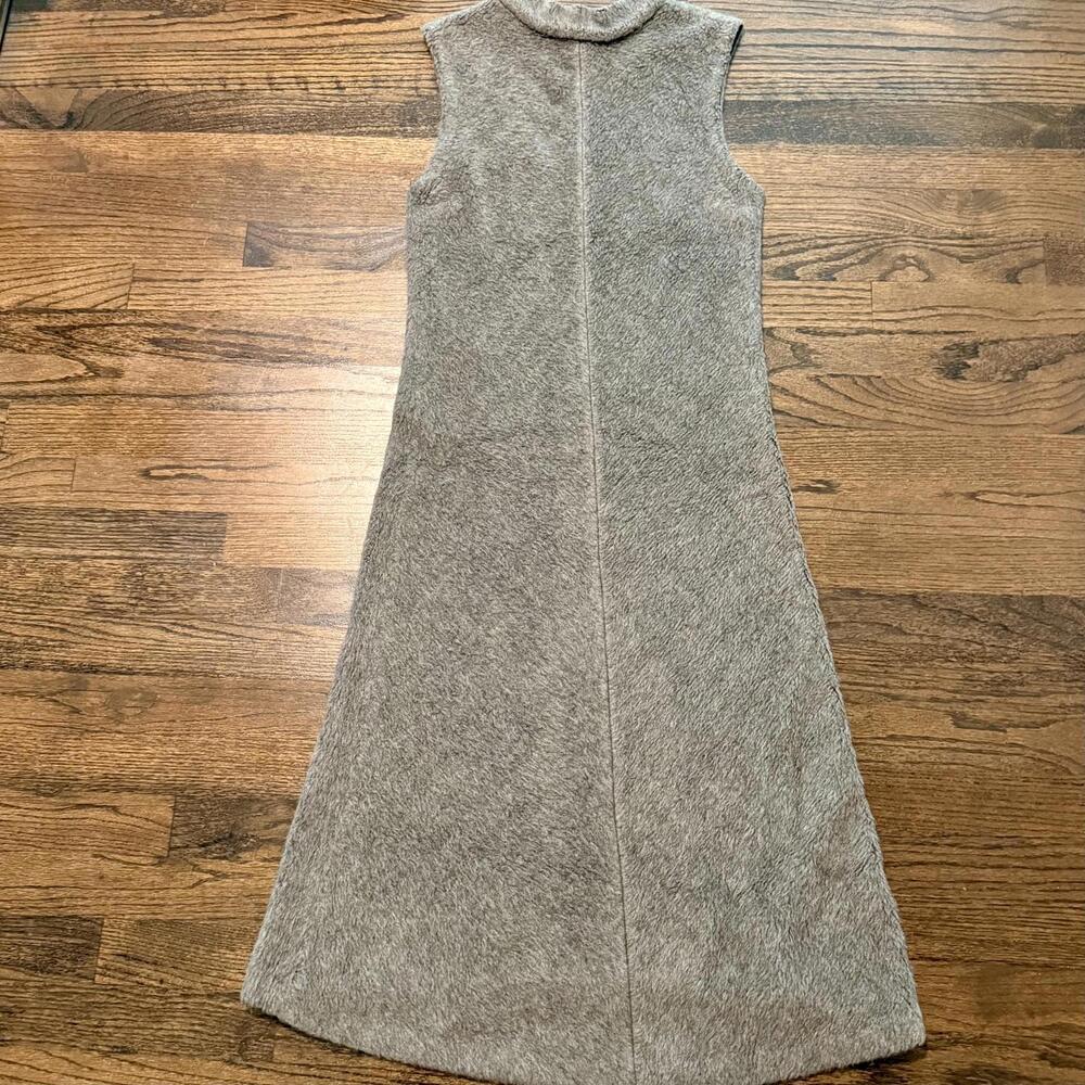 HUMANOID Charcoal Grey Textured Sleeveless Mock Turtleneck Dress Size Small